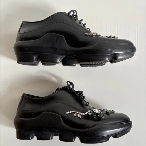 Prada crystal embellished runway loafers - Picture 4 of 10